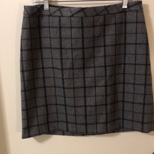 Cynthia Rowley Wool Gray & Black Checked Skirt Size 10
